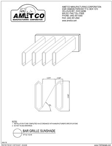 Style 102-90 Sunshades CAD Drawing