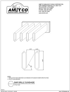 Style 102-90 Sunshades CAD Drawing