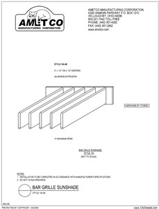 Style 104-90 Sunshades CAD Drawing