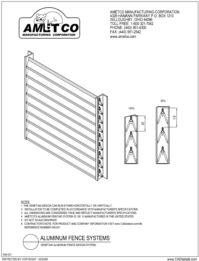 Venetian® Design Aluminum Fence