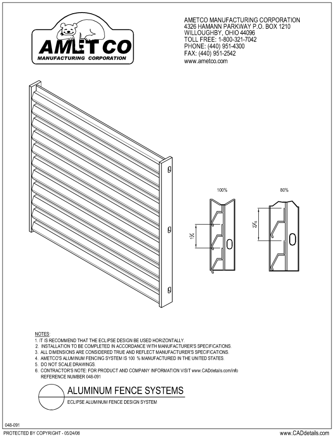 Eclipse® Aluminum Fence